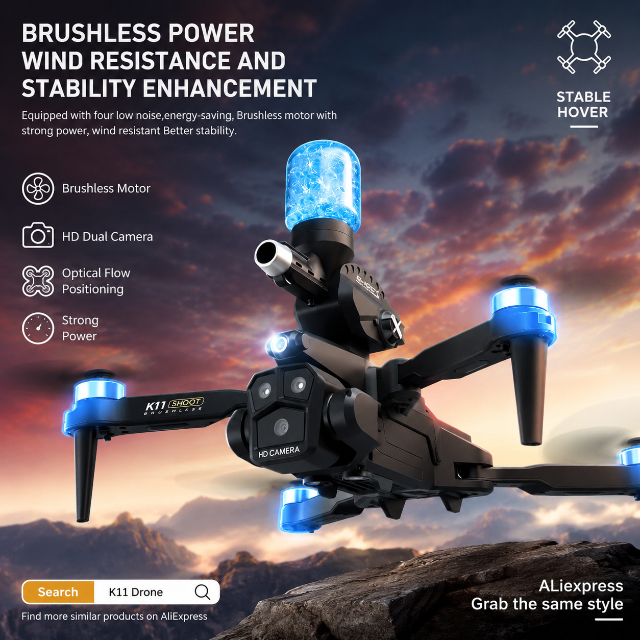 K11MAX Drone with Water Bombs  - đánh giá và giá Drone Multispectral