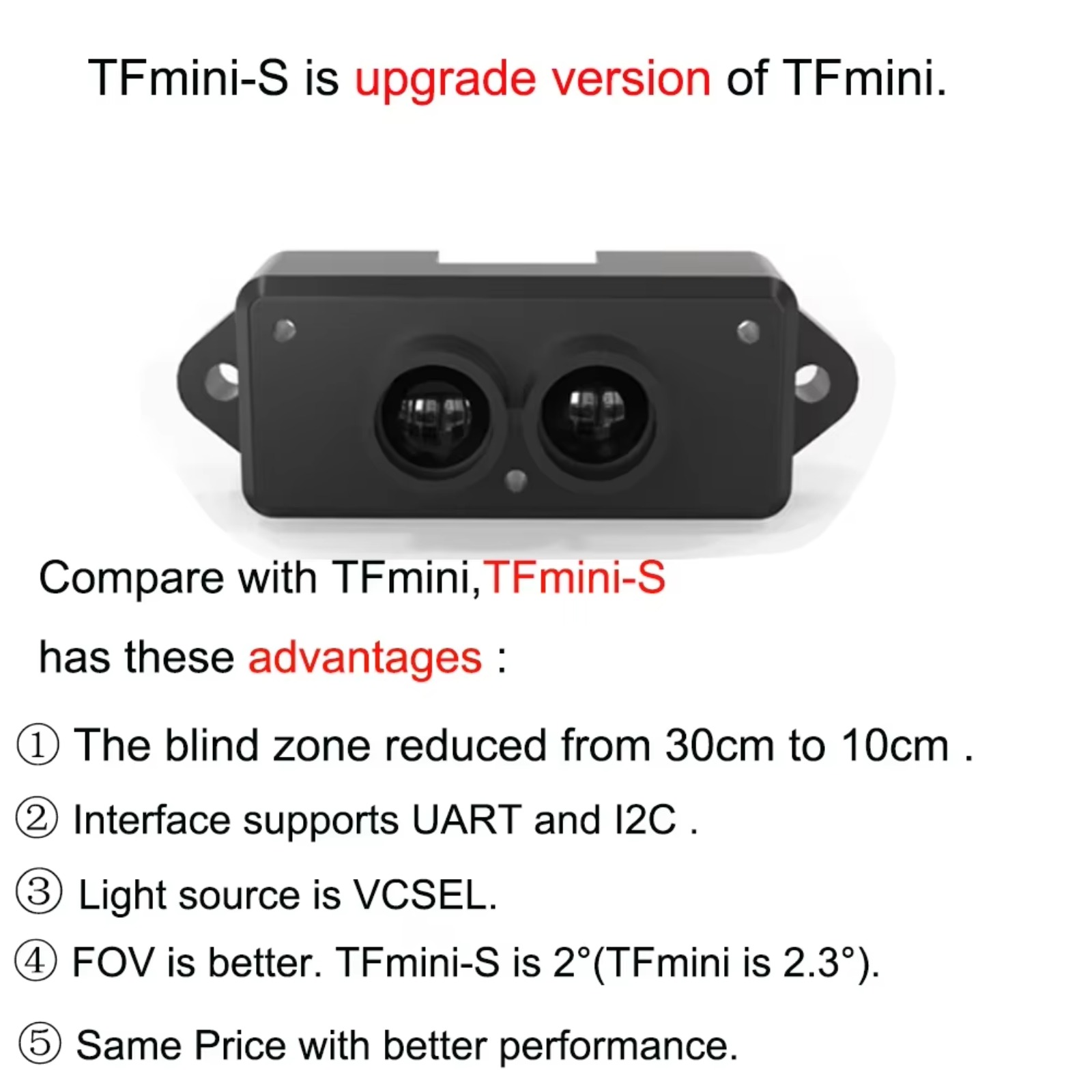 2pcs Upgraded TFmini-S Lidar S - đánh giá và giá Drone Lidar
