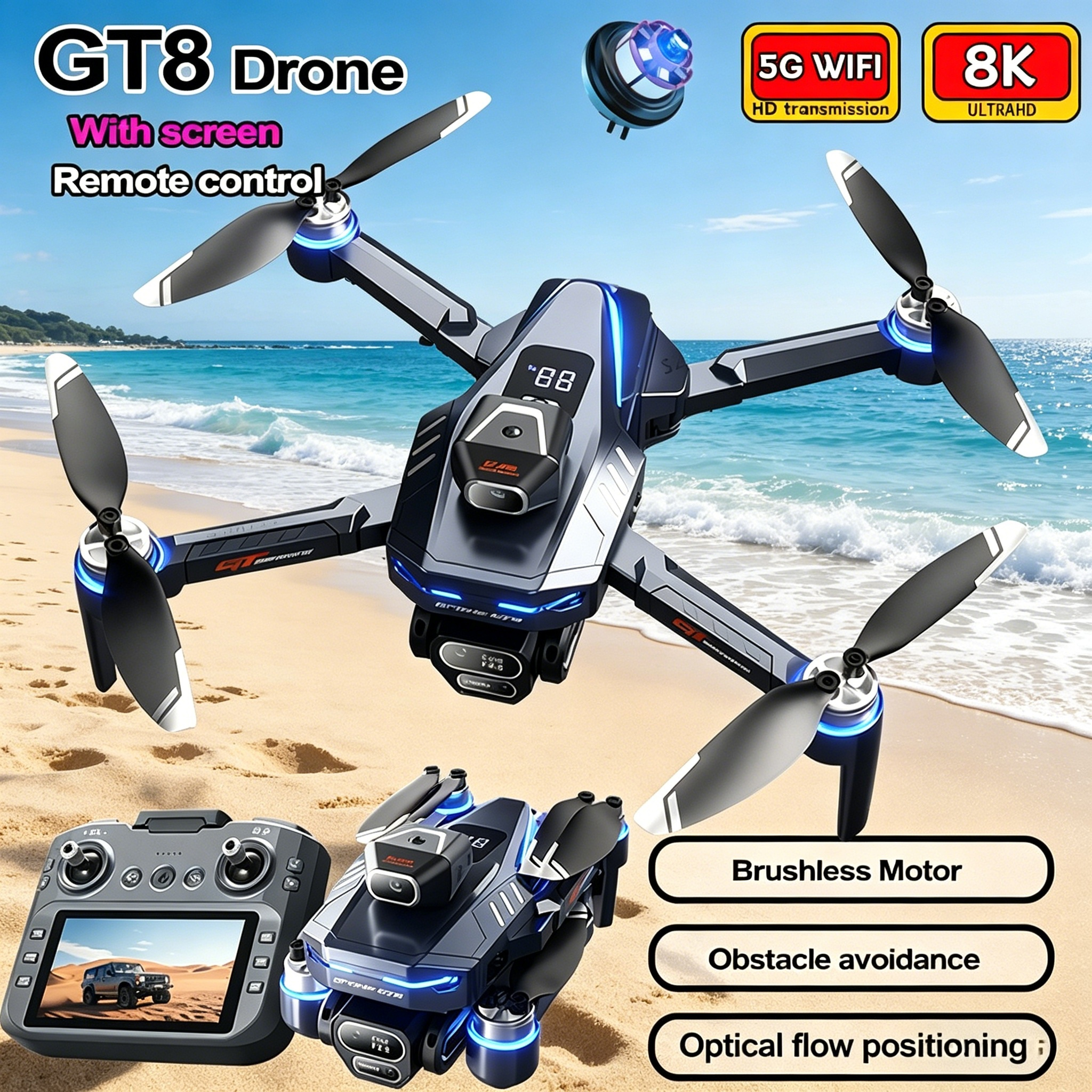 New Drone GT8 8K Professional  - đánh giá và giá Drone Photogrammetry